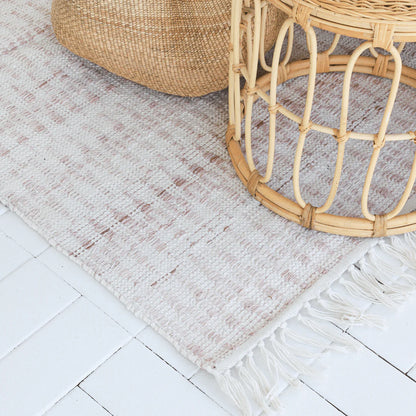 Lyra Ivory & Brown Flatweave Indoor/Outdoor Recycled Polyester Handwoven Rug