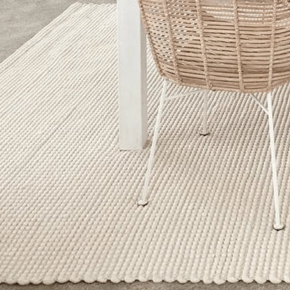 Eterna Ivory Handwoven Flat weave Wool Rug