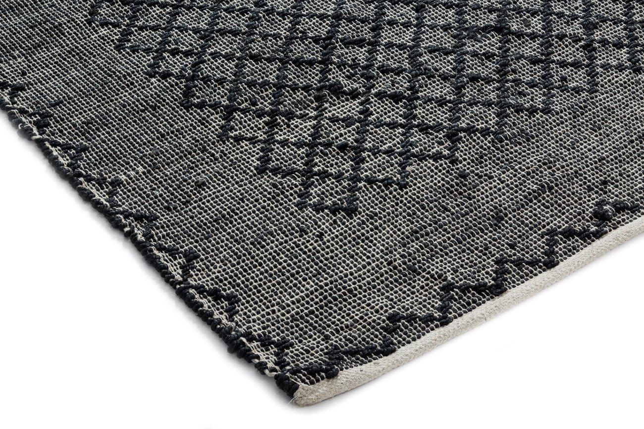 Nyla Charcoal Jute and Cotton Handwoven Jute Rug