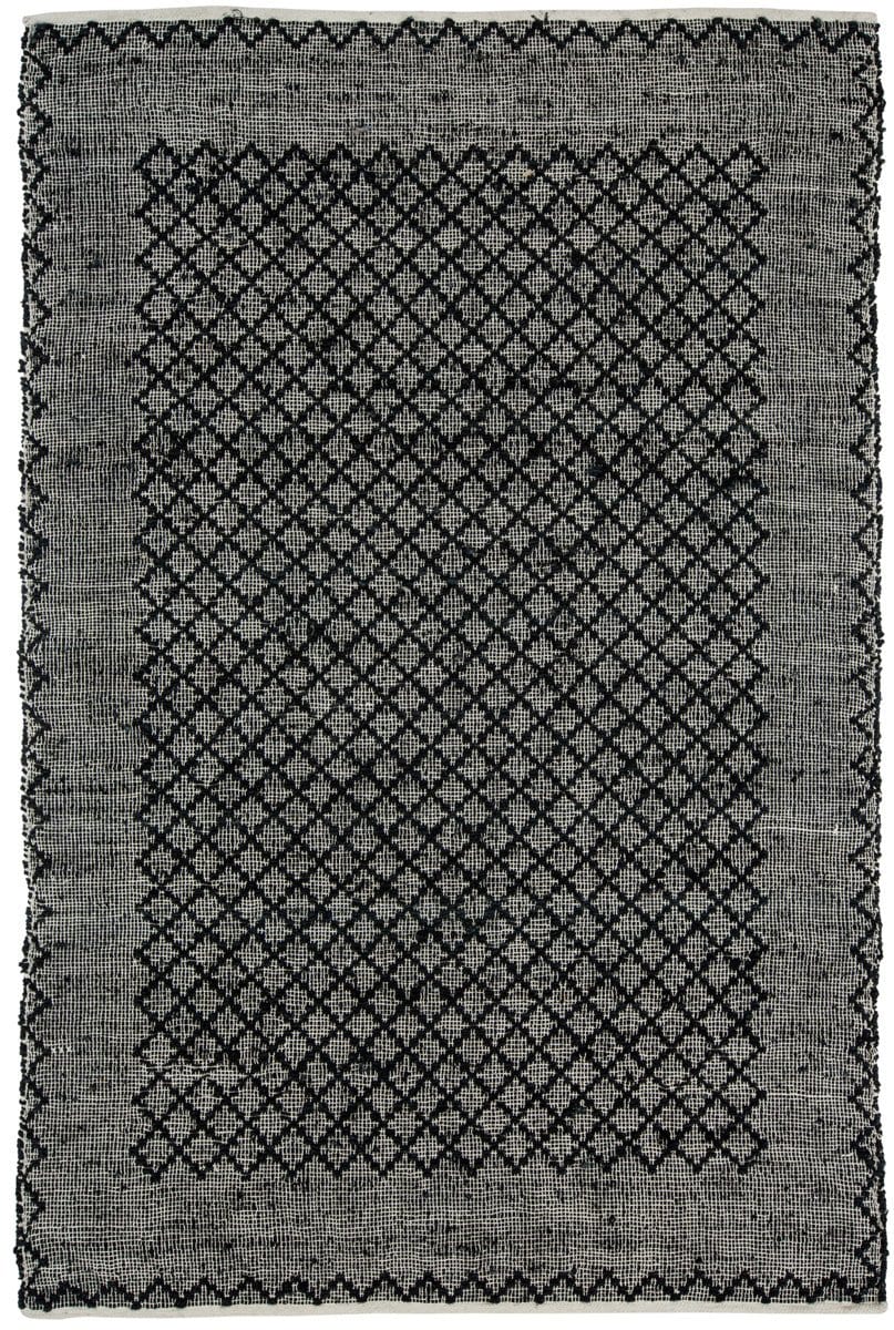 Nyla Charcoal Jute and Cotton Handwoven Jute Rug