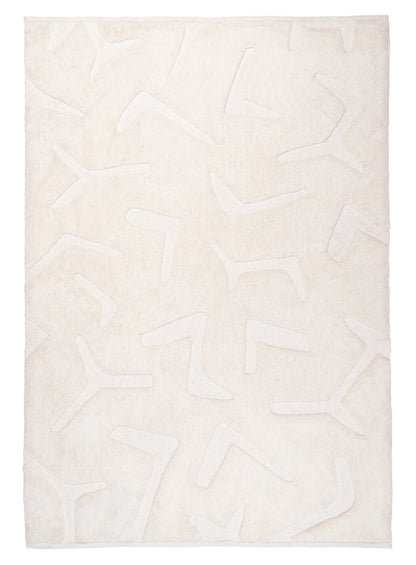 Elara Ivory Handwoven Machine Washable Wool Rug