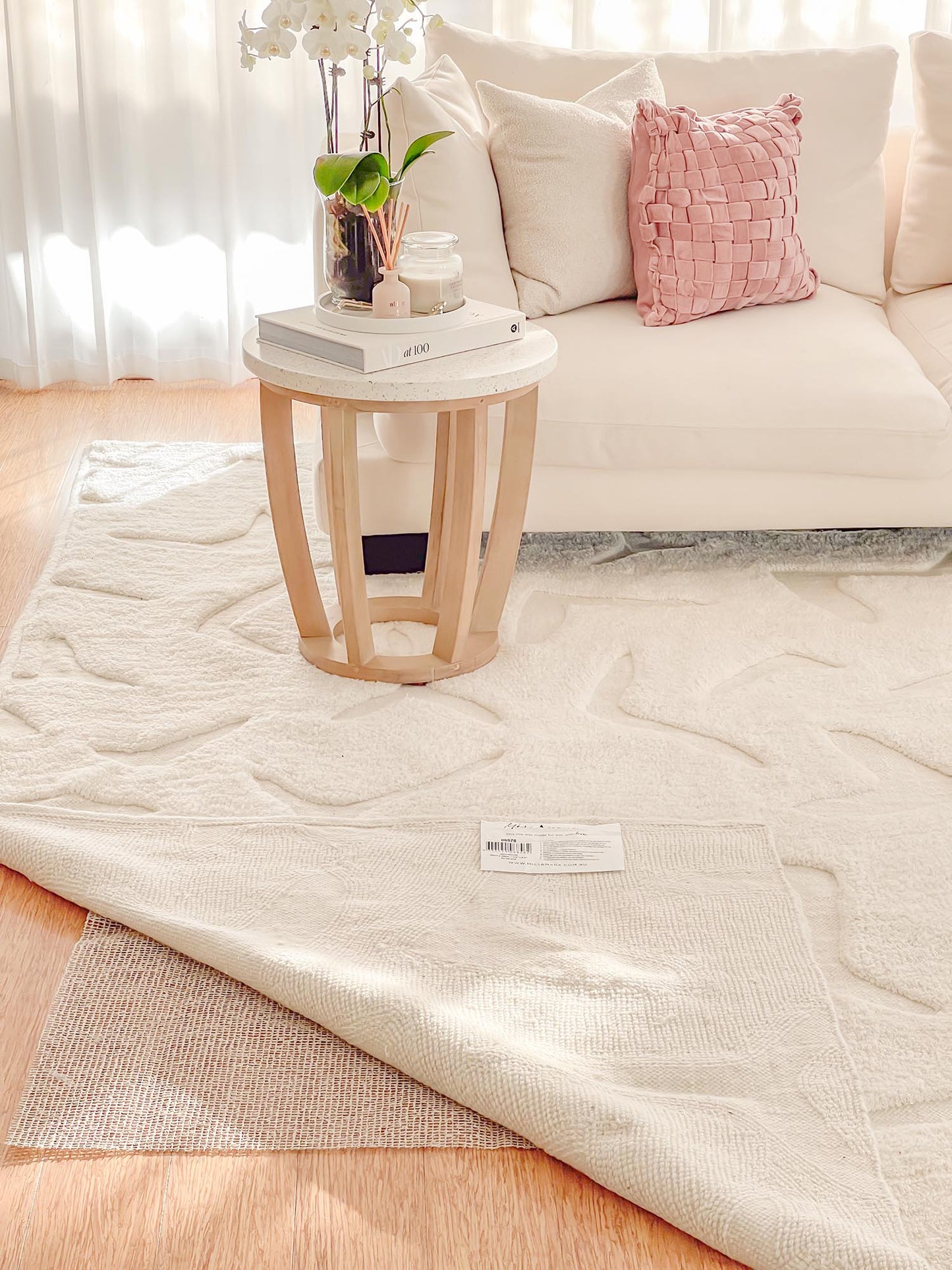 Elara Ivory Handwoven Machine Washable Wool Rug