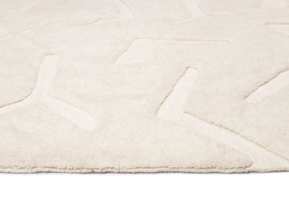 Elara Ivory Handwoven Machine Washable Wool Rug