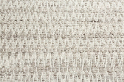 Lyra Ivory & Brown Flatweave Indoor/Outdoor Recycled Polyester Handwoven Rug