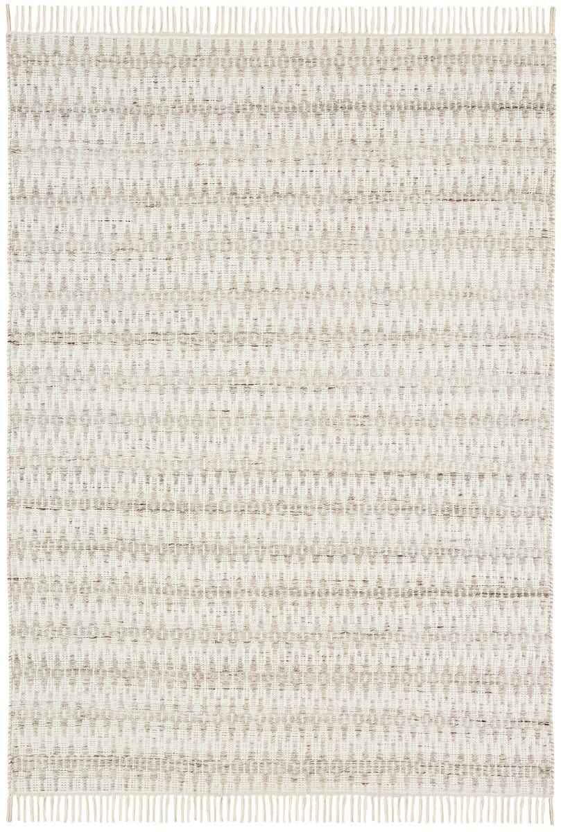 Lyra Ivory & Brown Flatweave Indoor/Outdoor Recycled Polyester Handwoven Rug