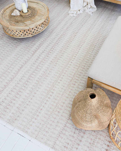 Lyra Ivory & Brown Flatweave Indoor/Outdoor Recycled Polyester Handwoven Rug