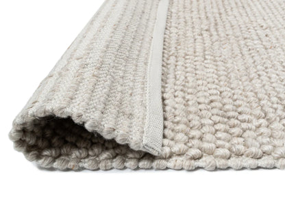 Aanya Ivory and Beige Hand Woven Looped Recycled Polyester Indoor/Outdoor Rug