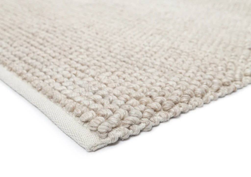 Aanya Ivory and Beige Hand Woven Looped Recycled Polyester Indoor/Outdoor Rug