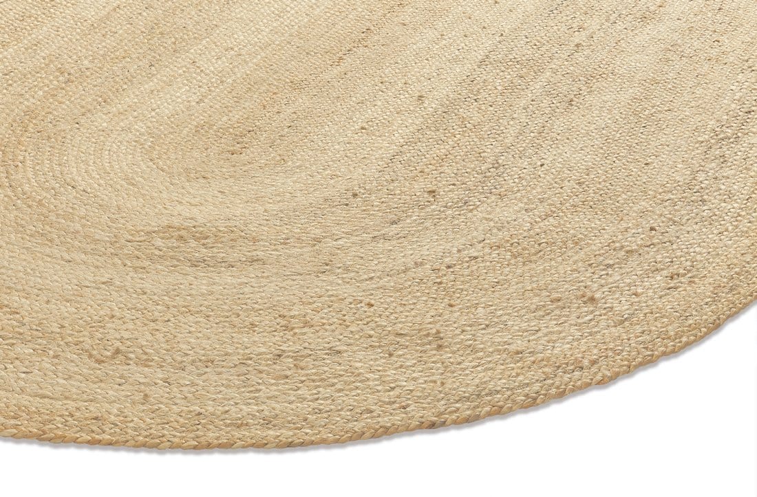 Elowen Elipse Shaped Handwoven Natural Jute Rug