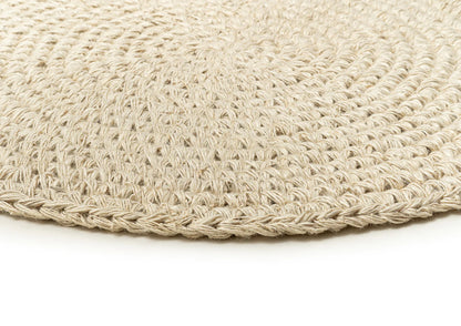 Althea Hand Crocheted Bleached Cream Round Jute Rug