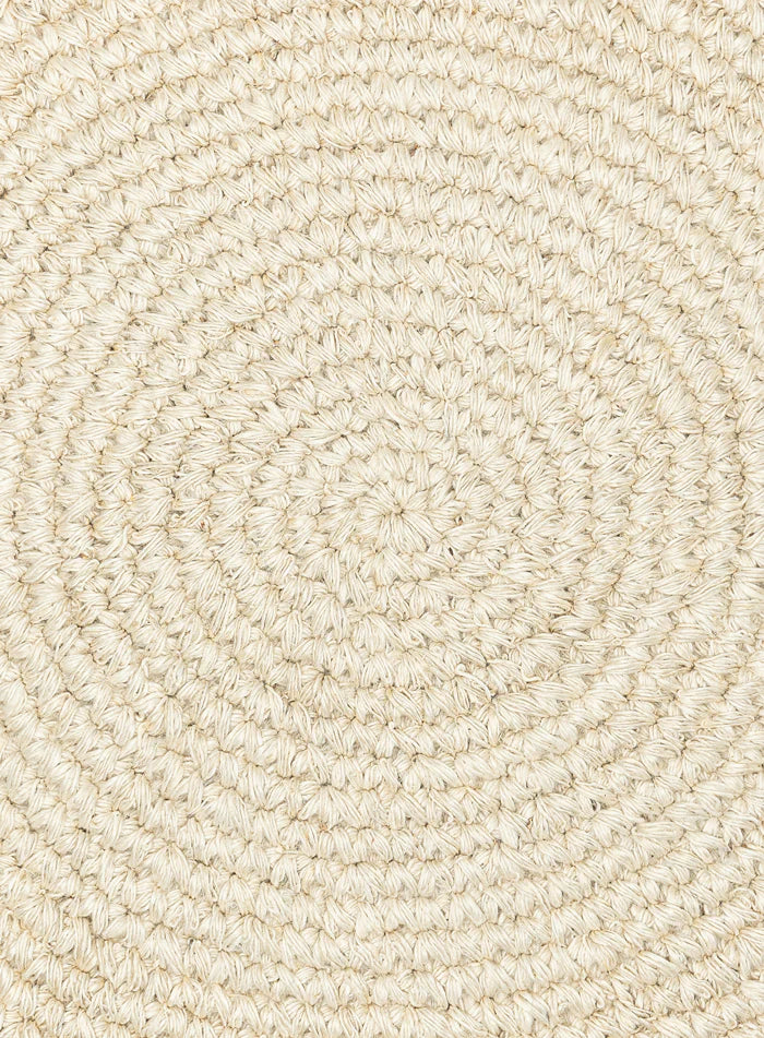 Althea Hand Crocheted Bleached Cream Round Jute Rug