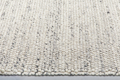 Kaelen Ivory & Black Looped Handwoven Natural Wool Rug