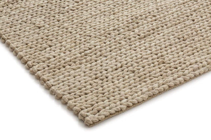 Arvaya Braided Ivory & Beige Handwoven Wool Rug