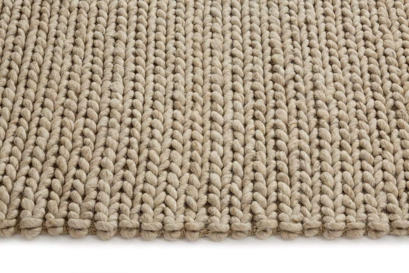 Arvaya Braided Ivory & Beige Handwoven Wool Rug