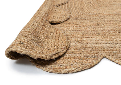 Soliel Scallops Edged Rectangular Natural Jute Rug