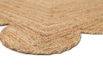 Soliel Scallops Edged Rectangular Natural Jute Rug