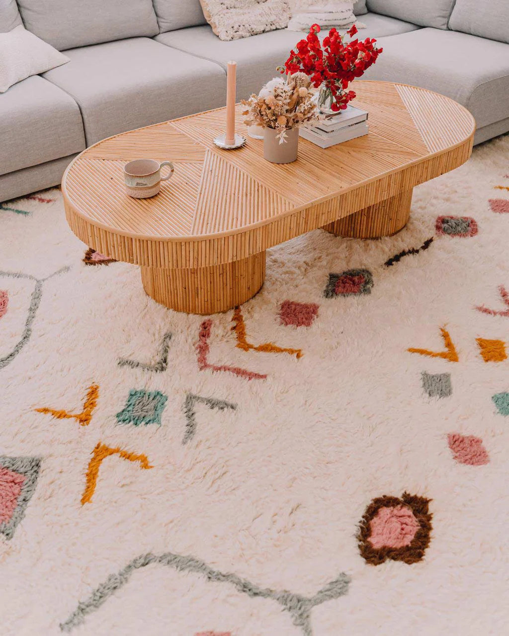 Zafira Multicolour Not-Printed Hanwoven Wool Rug