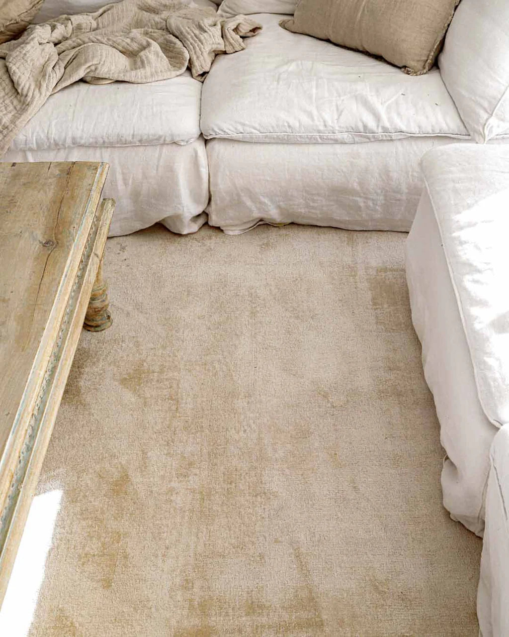 Celeste Ivory and Beige Handloom Ultra Soft Viscose Rug