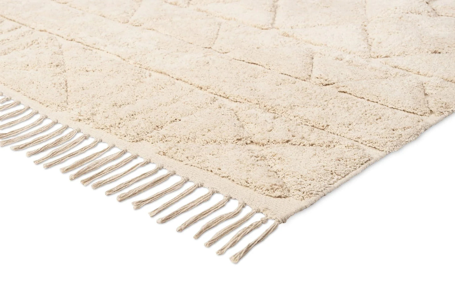 Zyrah Carved Natural Cotton Beige Machine Washable Rug