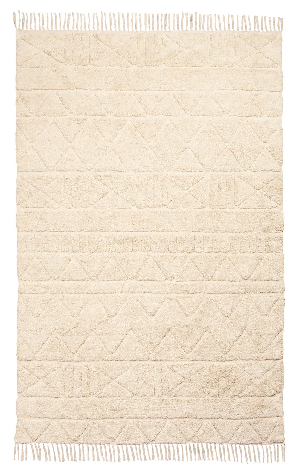 Zyrah Carved Natural Cotton Beige Machine Washable Rug