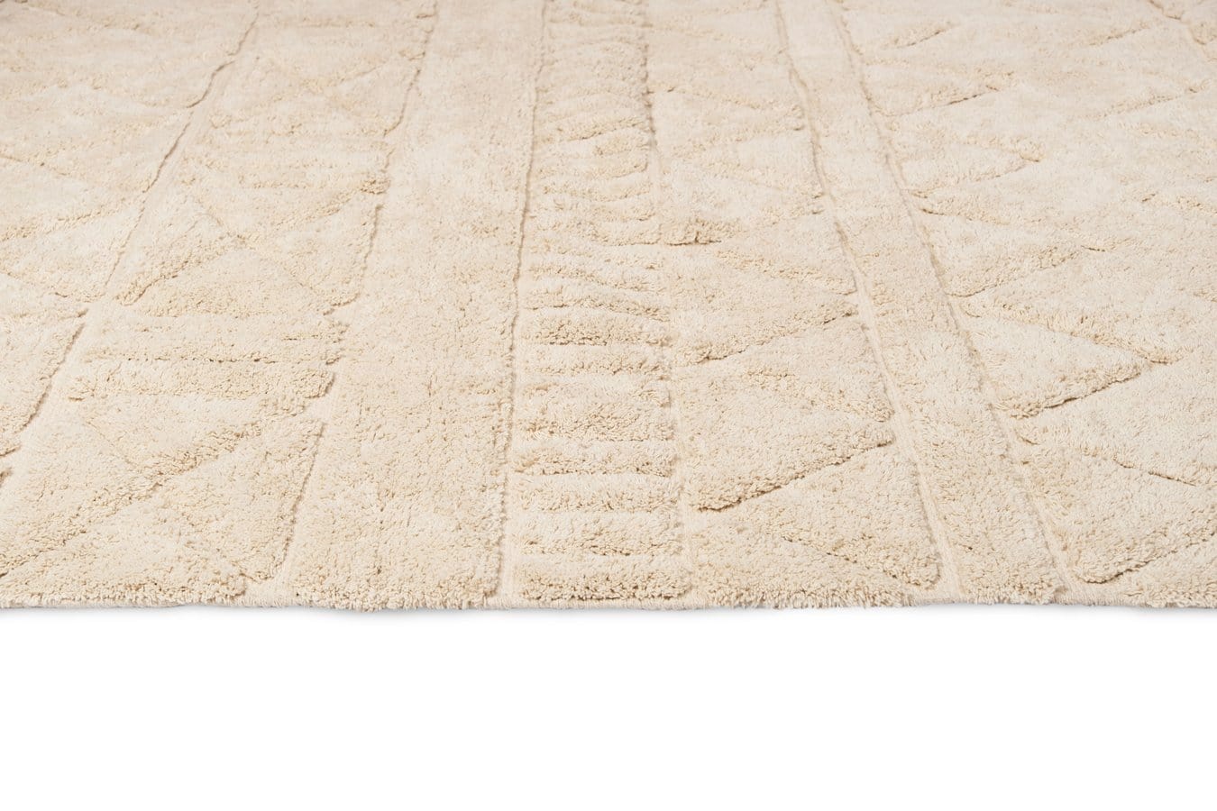 Zyrah Carved Natural Cotton Beige Machine Washable Rug