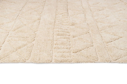 Zyrah Carved Natural Cotton Beige Machine Washable Rug