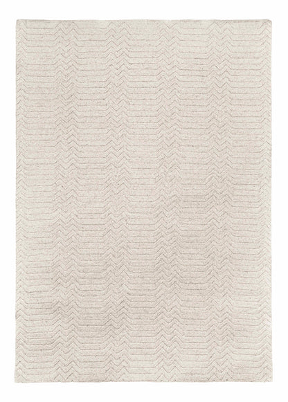 Rhea Ivory Carved Modern Pattern Hand Tufted Wool Rug