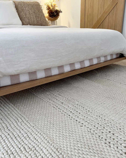 Selene Ivory and Cream Handwoven Wool Rug