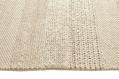 Selene Ivory and Cream Handwoven Wool Rug