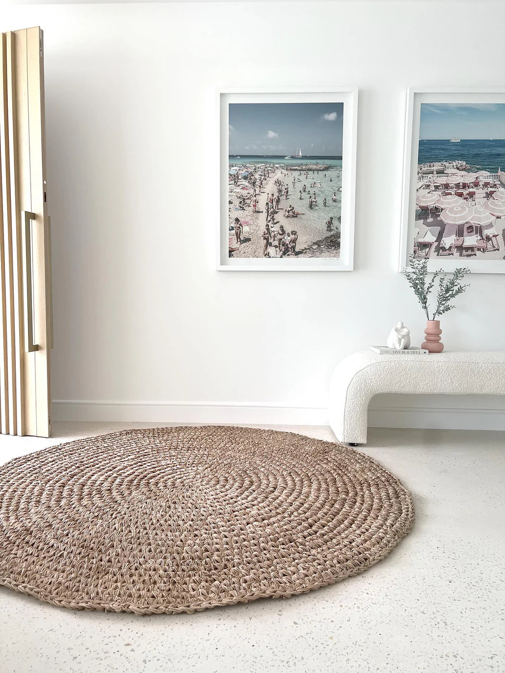 Serena Handcrocheted Round Jute Rug