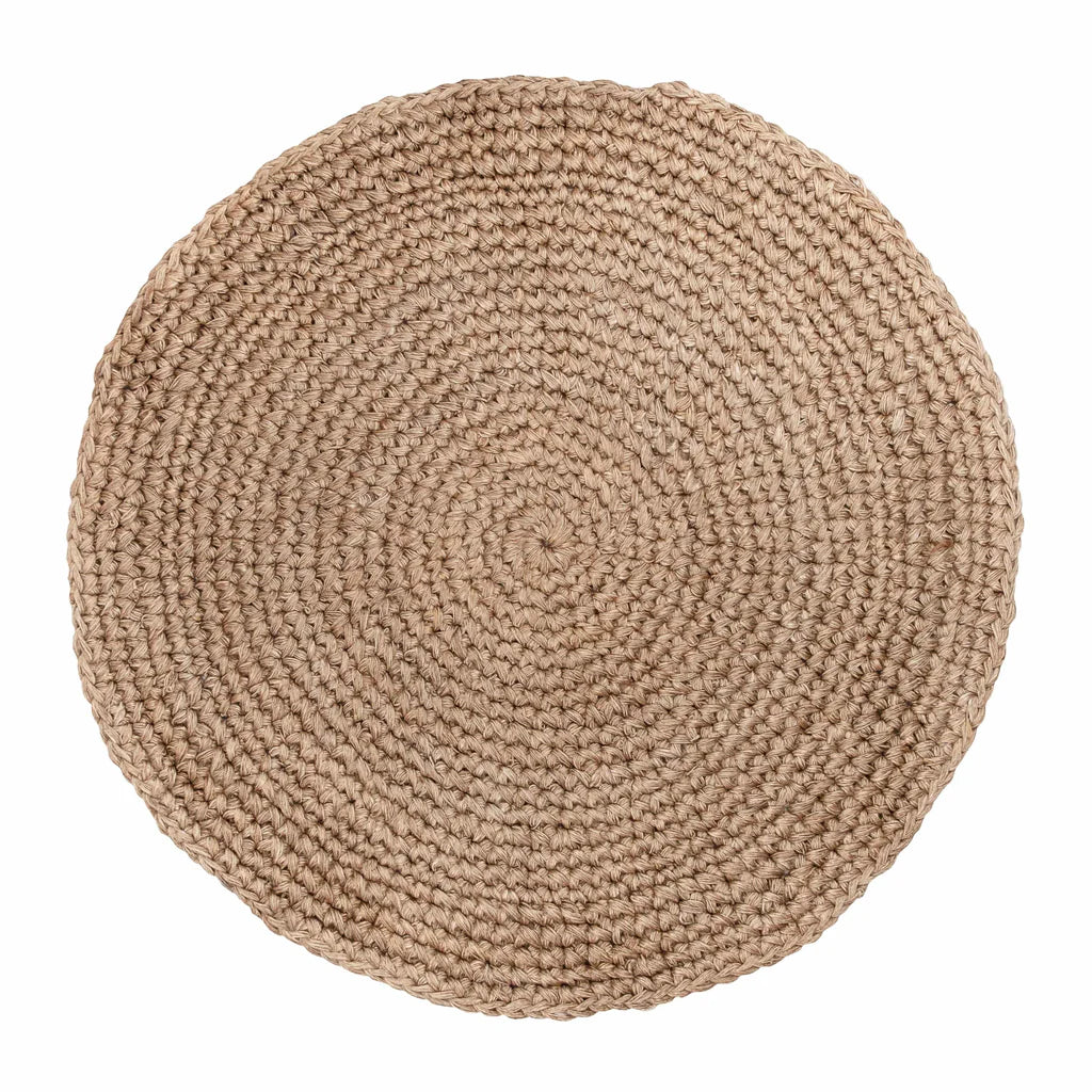 Serena Handcrocheted Round Jute Rug