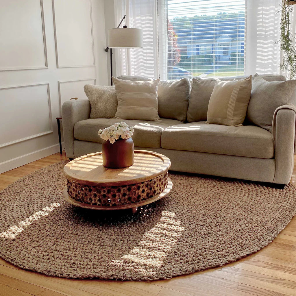 Serena Handcrocheted Round Jute Rug