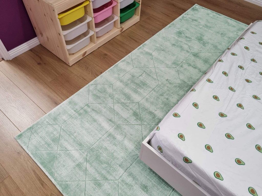 Arden Mint Green and Ivory Ultra Soft Viscose Rug