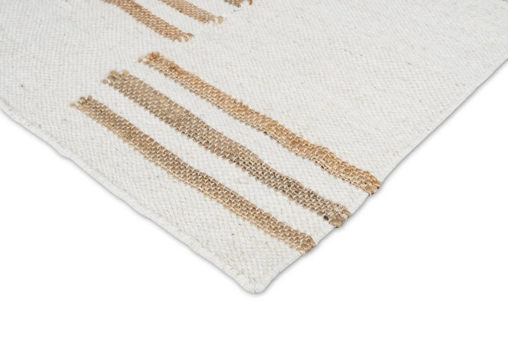 Priya Ivory and Beige Hand Knotted Jute and Wool Rug