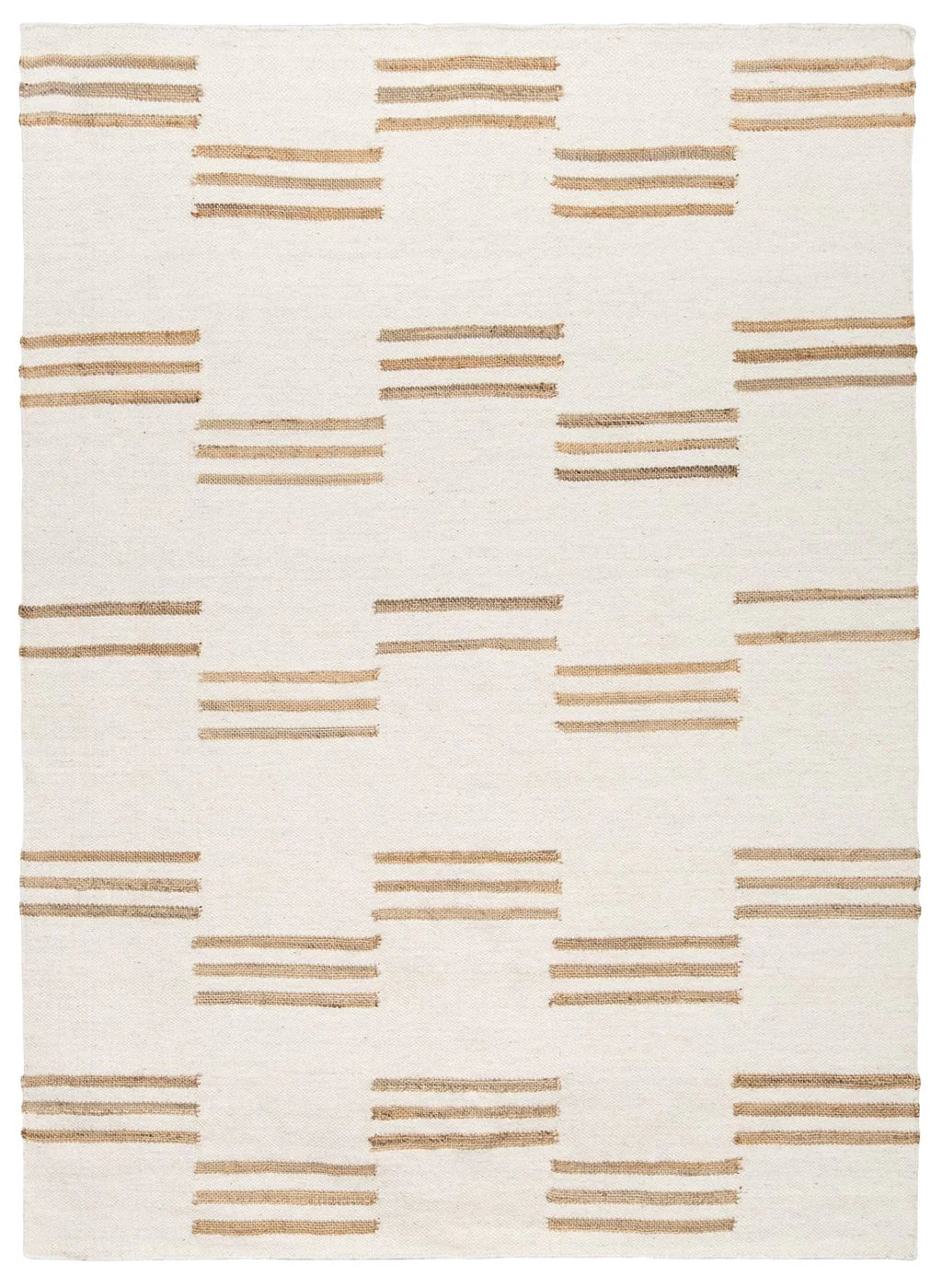 Priya Ivory and Beige Hand Knotted Jute and Wool Rug