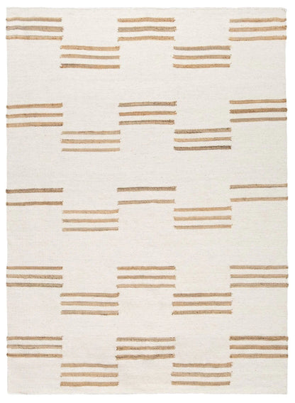 Priya Ivory and Beige Hand Knotted Jute and Wool Rug