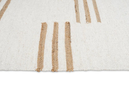 Priya Ivory and Beige Hand Knotted Jute and Wool Rug