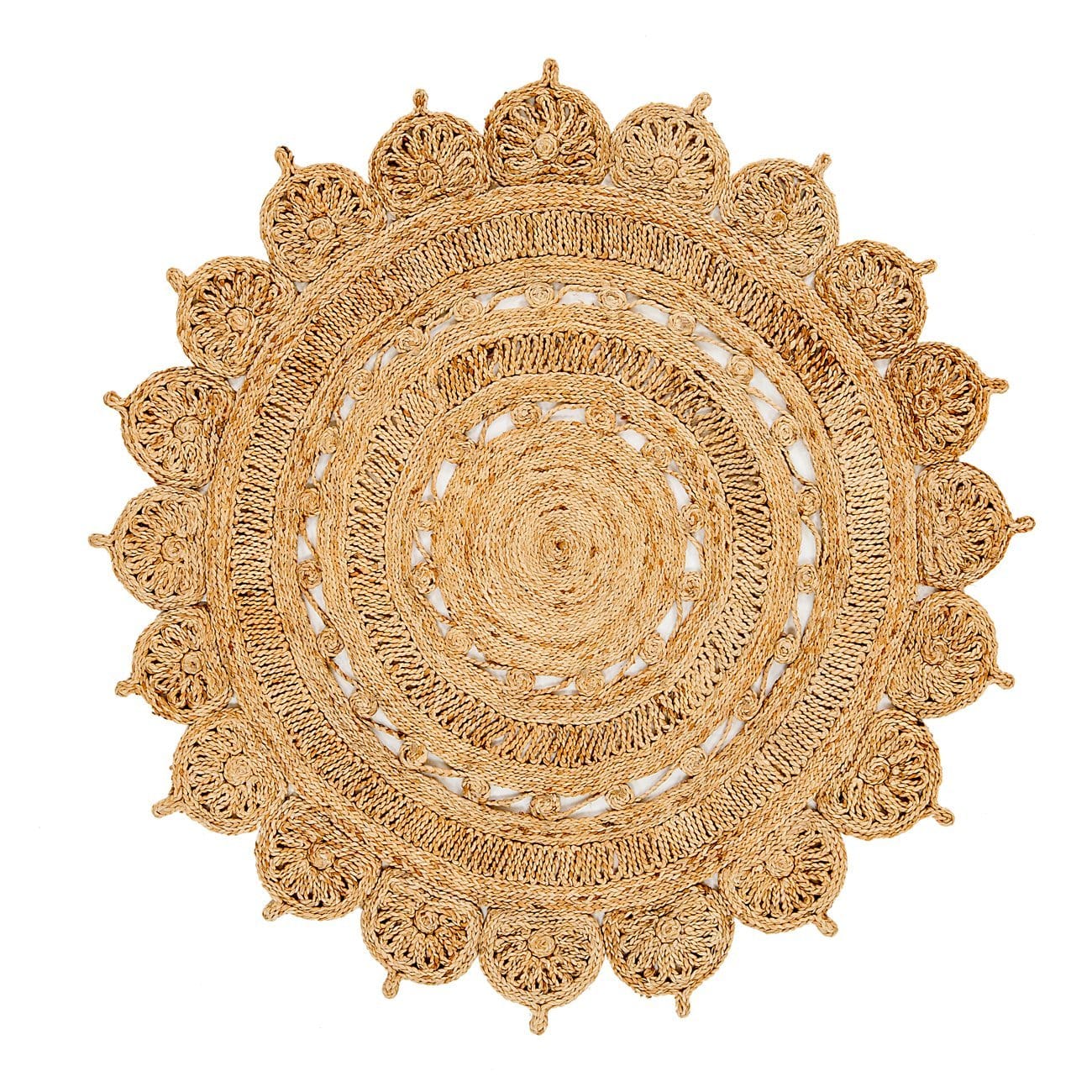 Sameera Handcrocheted Natural Round Jute Rug