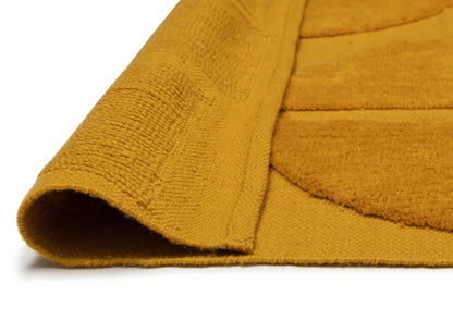 Aarna Mustard Brown Hand Woven Machine Washable Wool Rug