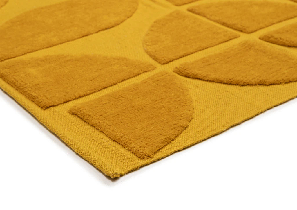 Aarna Mustard Brown Hand Woven Machine Washable Wool Rug