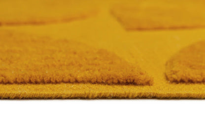 Aarna Mustard Brown Hand Woven Machine Washable Wool Rug