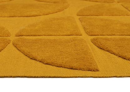 Aarna Mustard Brown Hand Woven Machine Washable Wool Rug