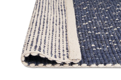 Azure Ocean Blue Handwoven Wool Rug