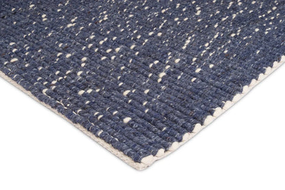 Azure Ocean Blue Handwoven Wool Rug