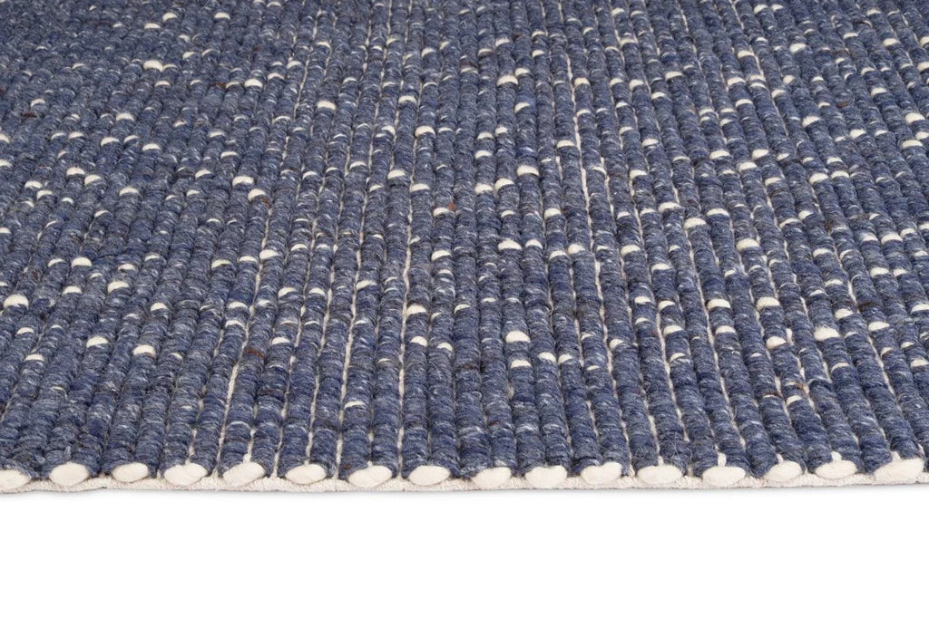 Azure Ocean Blue Handwoven Wool Rug