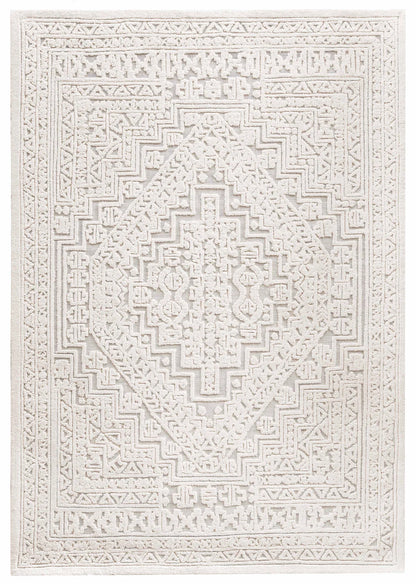 Arnav Ivory and Blue Hand Tufted Modern Rug