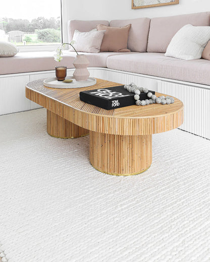 Laila Ivory Braided Hand Woven Wool Rug