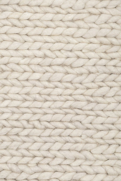 Laila Ivory Braided Hand Woven Wool Rug