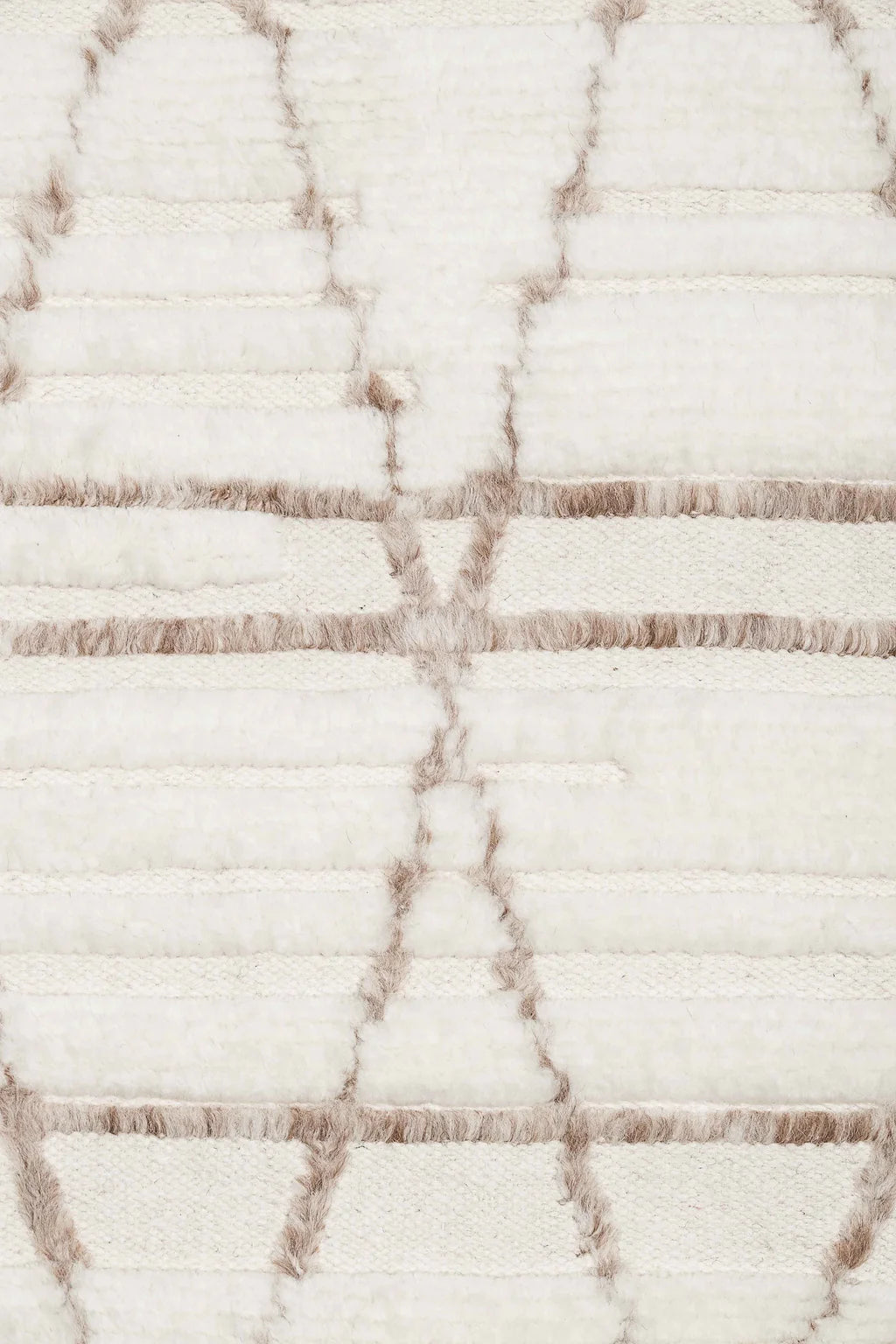 Nirvaan Ivory and Mustard Brown Hand Knotted Recycled Polyester Ultra Soft Low Pile Rug