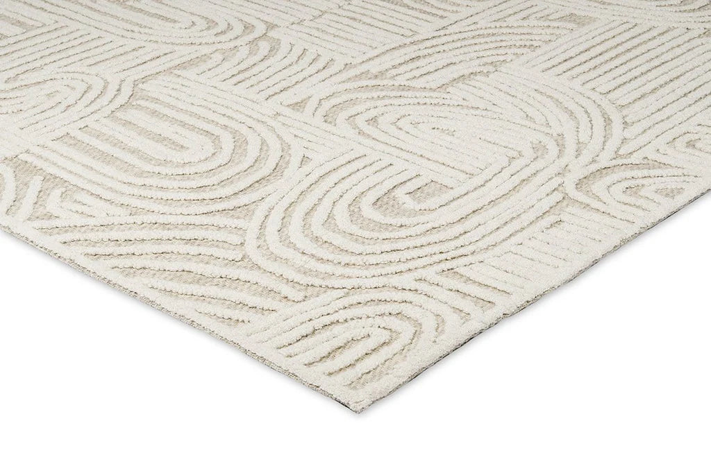 Aarini Ivory and Beige Modern Hand Tufted Wool Rug